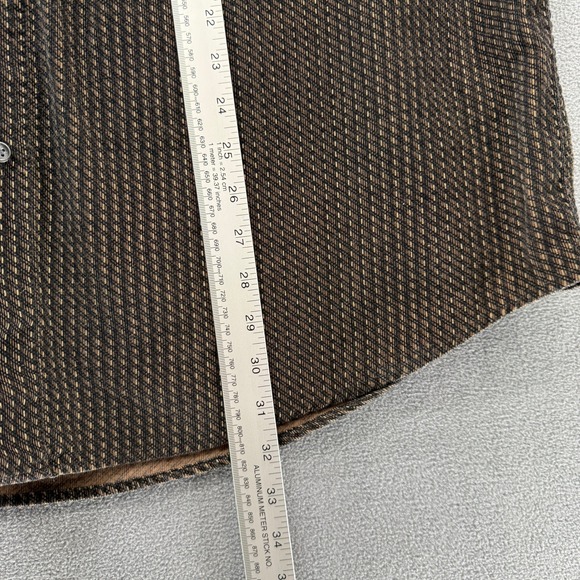 Croft & Barrow Mens XL Button Down Shirt Brown Geometric Long Sleeve - Picture 6 of 8
